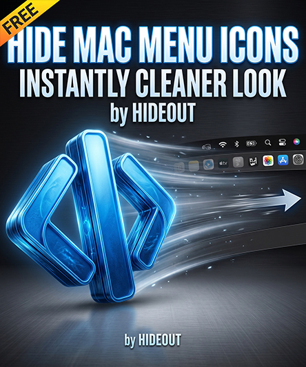 Hideout — A Cleaner Mac Menu Bar: A lightweight macOS menu bar utility for hiding icons and keeping your menu bar clean. 